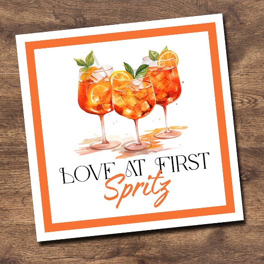 Verlieb dich beim ersten Spritz Modern Citrus Serviette