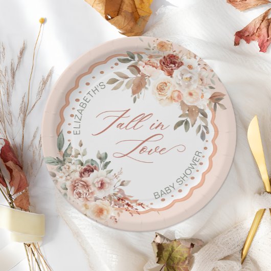 Verlieb dich Boho Florale Babyparty Pappteller