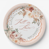 Verlieb dich Boho Florale Babyparty Pappteller (Vorderseite)