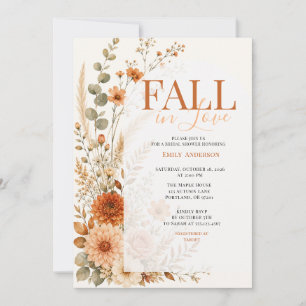 Verlieb dich Flower Herbst Orange Brautparty Einladung