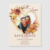 Verlieb dich Foto Hochzeit Save-the-Date Magnet (Vorderseite)