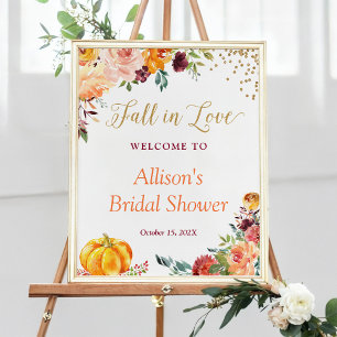 Verlieb dich im Herbst - Florales Hochzeitsdusche- Poster