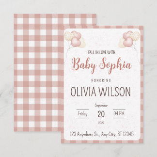 Verlieb dich in die Wäscheleine Baby Shower Einlad RSVP Karte