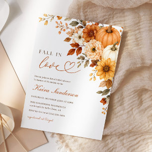 Verlieb dich in Kürbis-Blumen-Brautparty Einladung