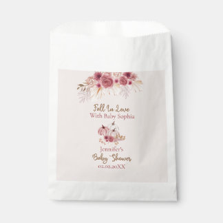Verlieb dich in Rustikaler Herbst Rosa Kürbis Baby Geschenktütchen