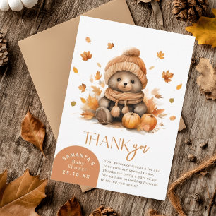 Verlieb dich kleiner Teddybär Herbstlaub Dankeskarte