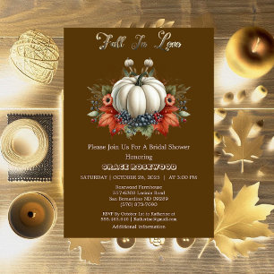 Verlieb dich Kürbisse Herbst Braune Bridal Shower Einladung