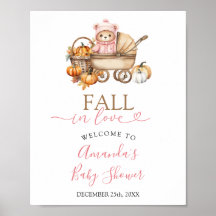 Verlieb dich rosa Mädchen Bär Baby Shower Willkomm