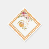 Verlieb dich Serviette - Orange Gingham (Ecke)