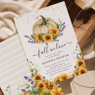 Verlieb dich Sonnenblumen-Kürbis-Herbst-Hochzeitsd Einladung