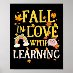 Verliebe dich in das Lernen, Herbst-Dankeschön-Te Poster