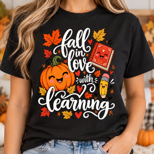 Verliebe dich in das Lernen Herbst-Lehrer-Lesung T-Shirt