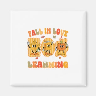 Verliebe dich in das Lernen Lustiger Lehrer Herbst Magnet