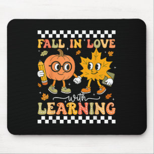 Verliebe dich in das Lernen Retro Herbst Kürbis Te Mousepad