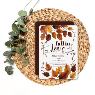 Verliebe dich in die Herbstblätter-Baby-Party Einladung