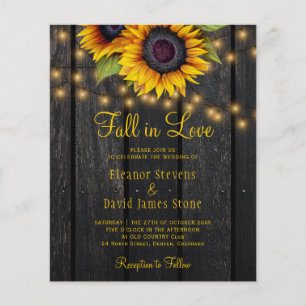 Verliebe dich in ländliche Sonnenblumen zur Hochze Flyer