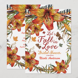 VERLIEBEN SIE SICH Florale orange Lilien Junggesel Einladung