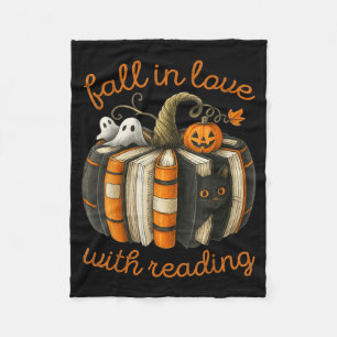 Verlieben Sie sich in das Lesen des Halloween-Buch Fleecedecke