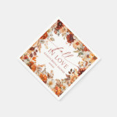 Verlieben Sie Sich Rustikale Burgunderrote Florale Serviette (Ecke)