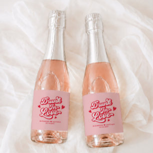Verliebt Champagner Hochzeitsgunst Rot und Rosa Schaumweinetikett