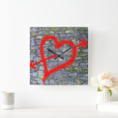 VERLIEBT - QUADRATISCHE WANDUHR (Zuhause)