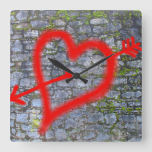 VERLIEBT - QUADRATISCHE WANDUHR