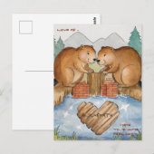 Verliebte Biber Postkarte (Vorne/Hinten)