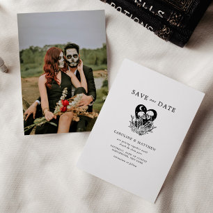 Verliebte bis in den Tod Skelette & Rosen Hochzeit Einladung