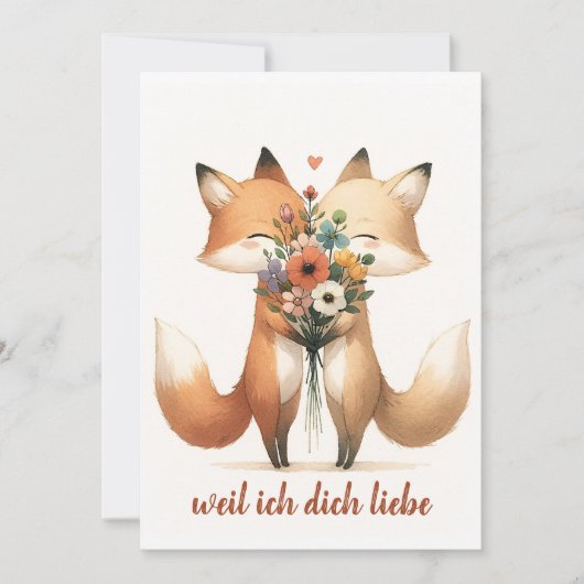 Verliebte Füchse- Valentinstag Einladung (Vorderseite)