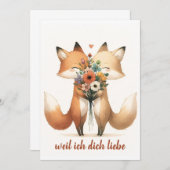 Verliebte Füchse- Valentinstag Einladung (Vorne/Hinten)