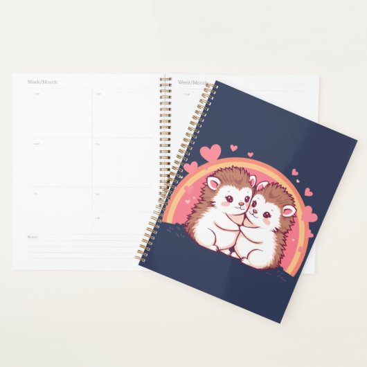 Verliebte Igel – Niedliches Umarmungs-Design Planer (Anzeige)