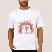 Verliebte Igel – Niedliches Umarmungs-Design T-Shirt (Vorderseite)