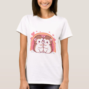 Verliebte Igel – Niedliches Umarmungs-Design T-Shirt