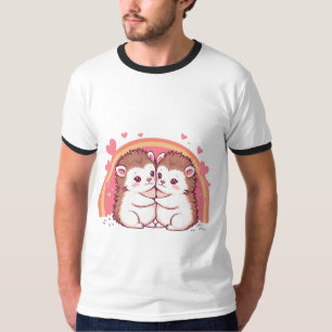 Verliebte Igel – Niedliches Umarmungs-Design T-Shirt