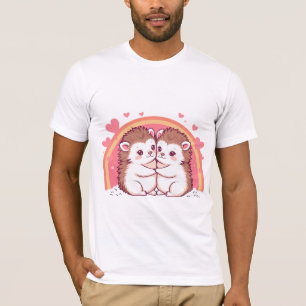 Verliebte Igel – Niedliches Umarmungs-Design T-Shirt