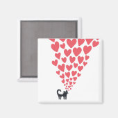 Verliebte Katze Magnet (Vorderseite/Rückseite)