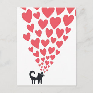 Verliebte Katze Postkarte