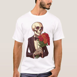 Verliebte Knochen � Lustiges romantisches Skelett T-Shirt
