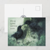 Verliebte Krähen True Love Never Dies Liebe Raben Postkarte (Vorne/Hinten)