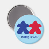 Verliebte Meeples, Blau & Rot Magnet (Vorderseite/Rückseite)