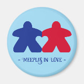Verliebte Meeples, Blau & Rot Magnet (Vorne)
