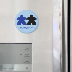 Verliebte Meeples, Blau & Schwarz Magnet