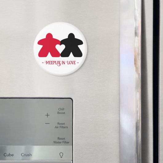 Verliebte Meeples, Rot & Schwarz Magnet (In Situ (Kühlschrank))