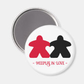 Verliebte Meeples, Rot & Schwarz Magnet (Vorderseite/Rückseite)