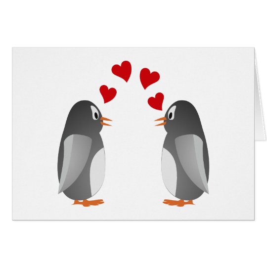verliebte Pinguine penguins love Karte