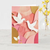 Verliebte Tauben tauschen Ringe Karte (Gelbe Blume)