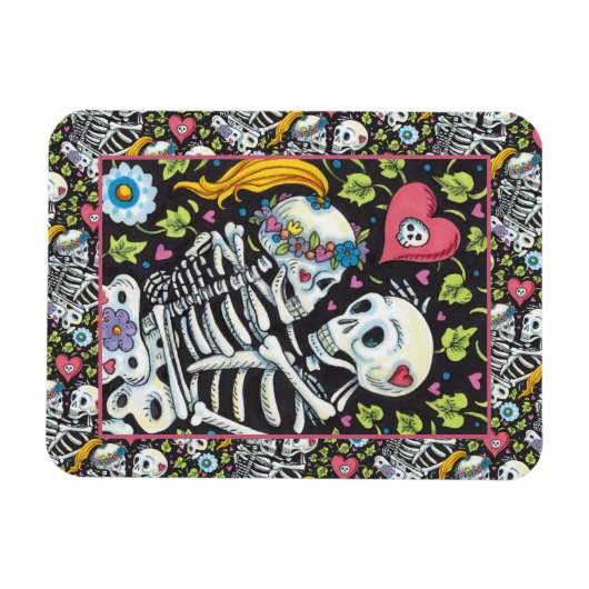 VERLIEBTE UNTER DER IVY, SCHWEETHEART SKELETONS EM MAGNET (Horizontal)