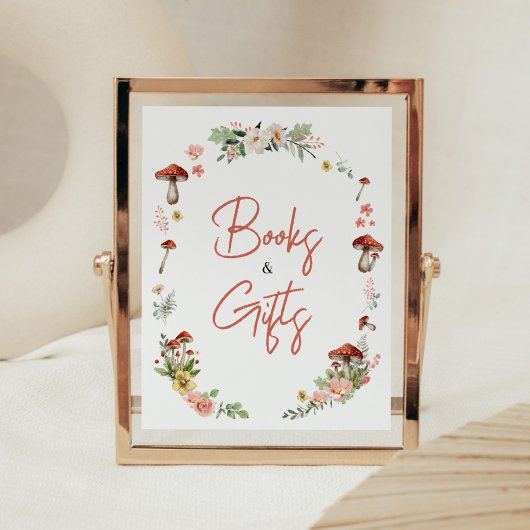 Verliebte Wildblume Pilzbücher und Geschenke Poster