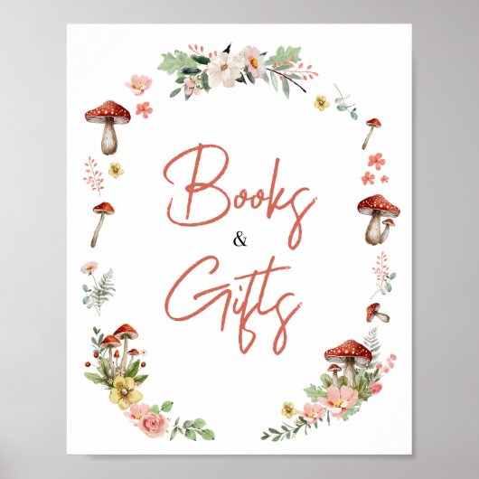 Verliebte Wildblume Pilzbücher und Geschenke Poster (Vorne)
