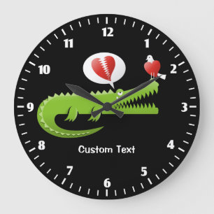 Verliebter Alligator Große Uhr